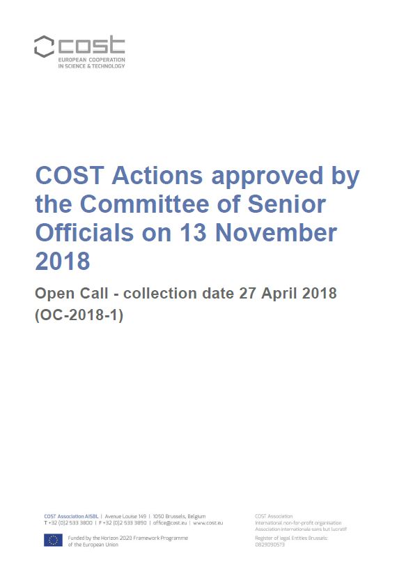 COST Actions spring 2019