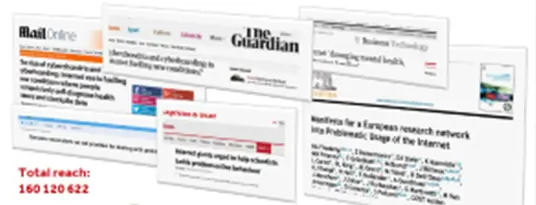 Screen grab of press clippings
