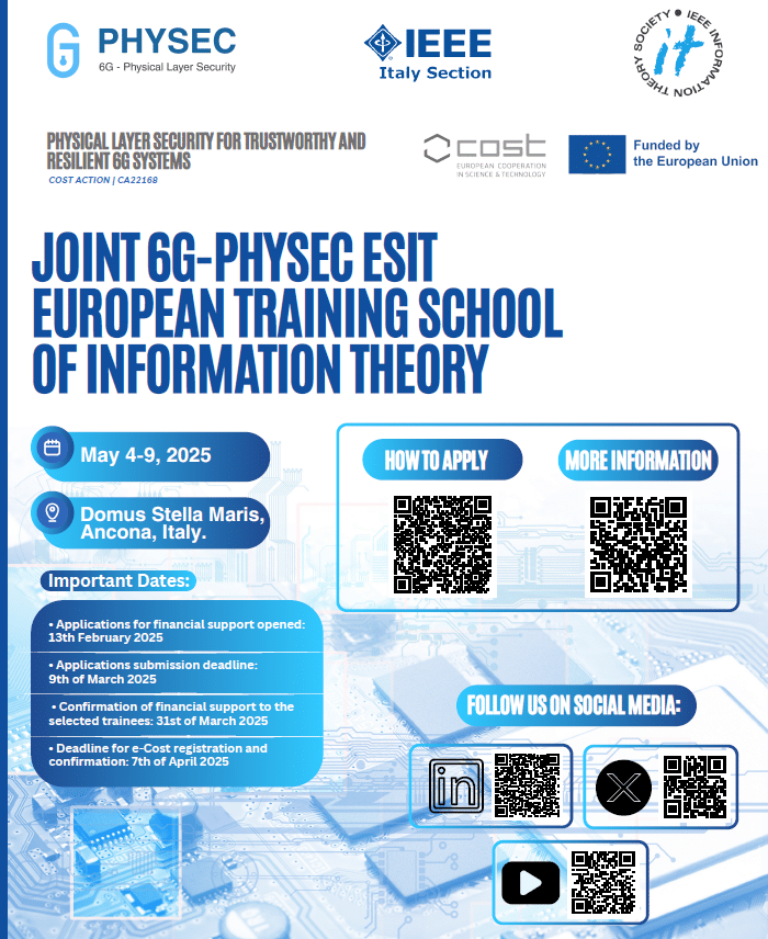 Joint 6G-PHYSEC ESIT European Training School of Information Theory