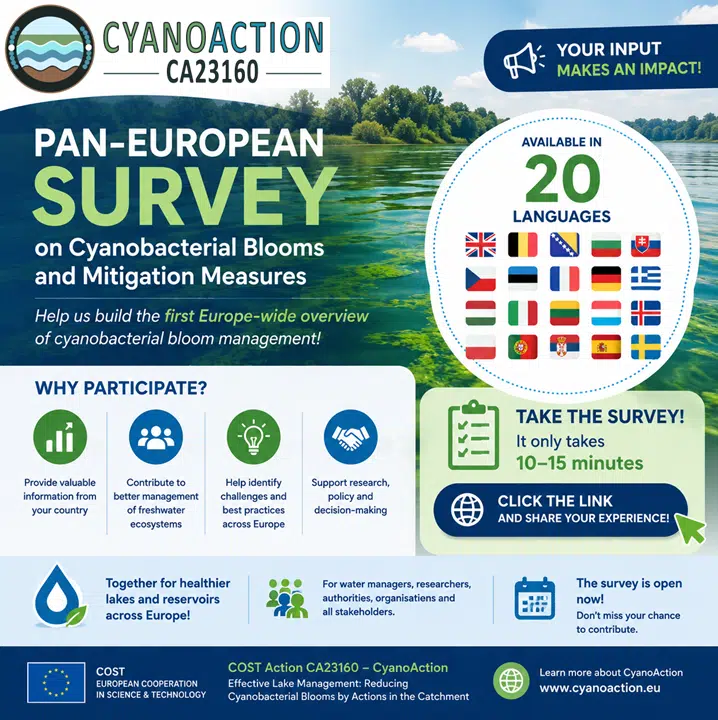 CyanoAction launches a Pan-European Stakeholder Survey on Harmful Cyanobacterial Blooms
